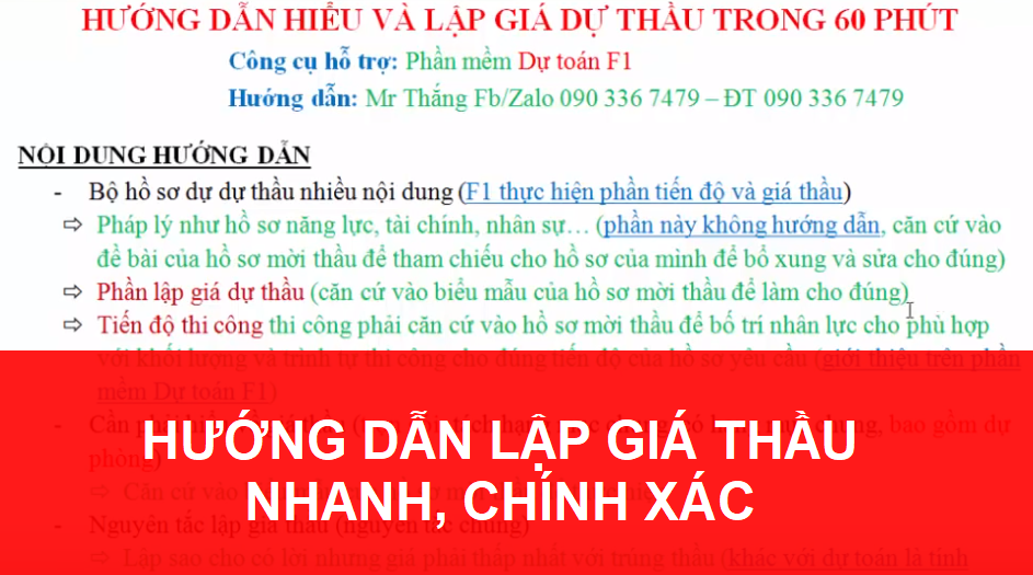 Hướng dẫn lập giá dự thầu nhanh và điều chỉnh giá thầu phù hợp